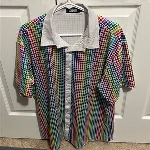 Vibrant Multicolor Grid Men's Shirt